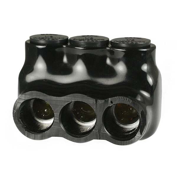 Asi Single Sided Multi Tap Connector 14 - 1/0 AWG 3 Port 600 V Black AICS1-0-3 - main